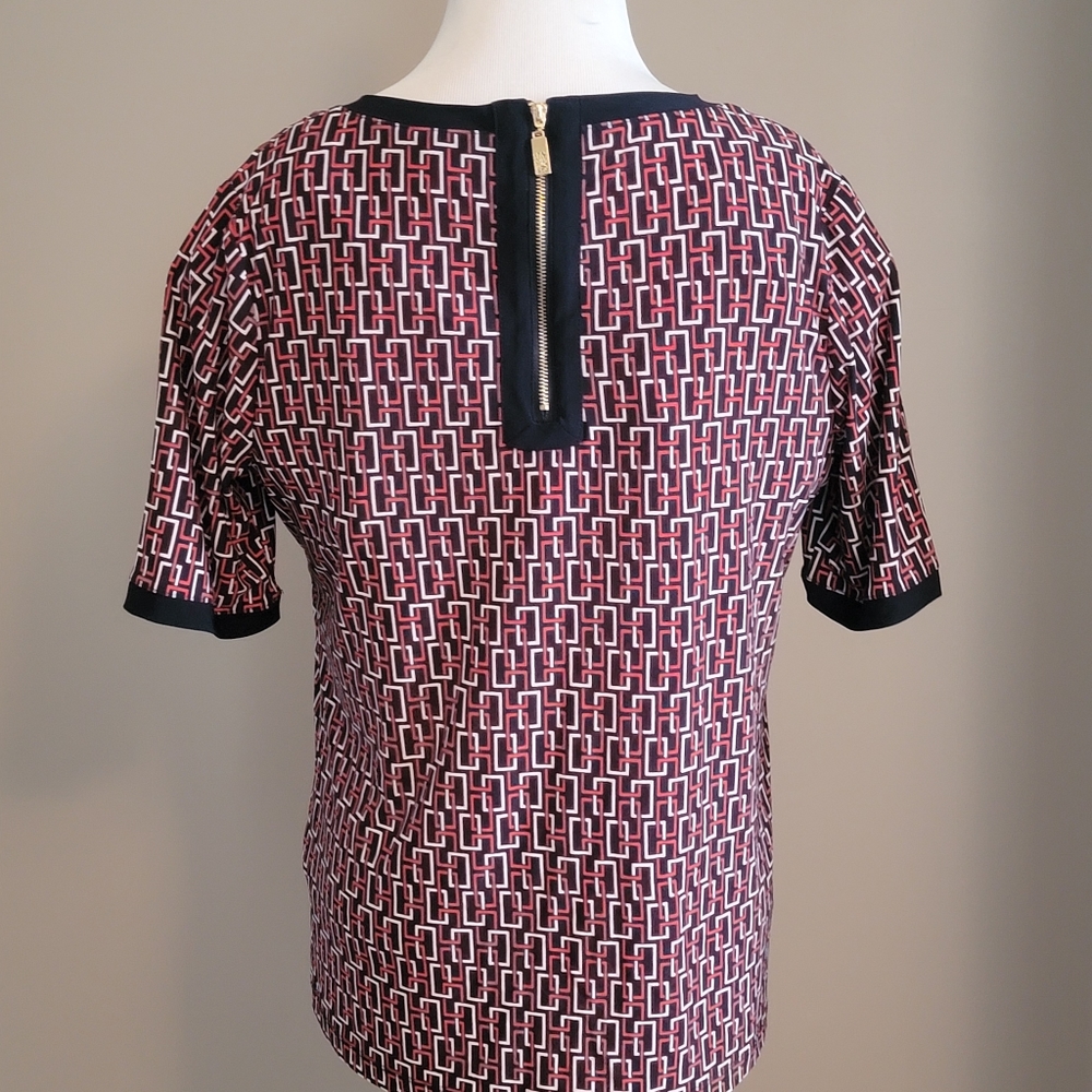 Anne Klein Geometric Pattern Blouse - Size Large - image 2